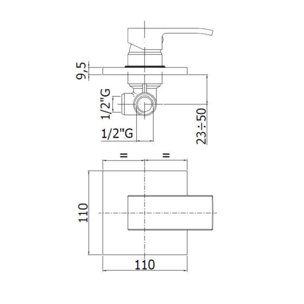 Смеситель для душа Paffoni Elle с внутренней частью, черный (EL010NO/M)