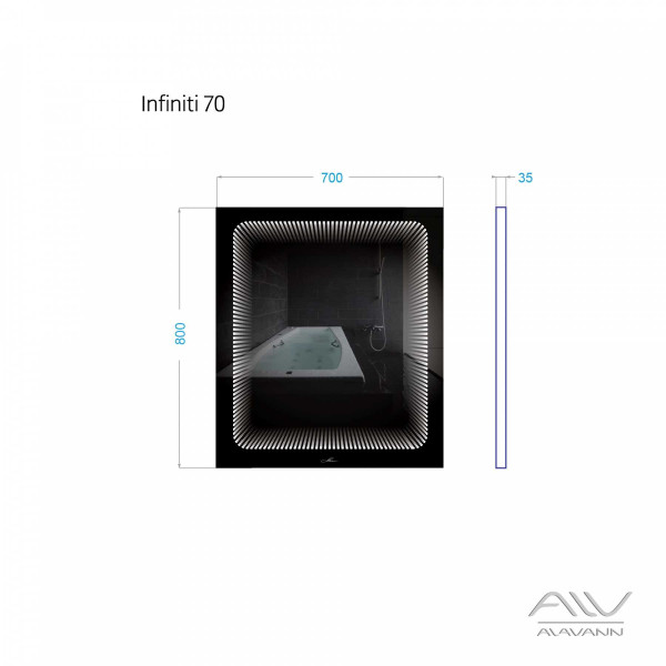 Зеркало с подсветкой Alavann Infiniti 70 Зеркало с подсветкой Alavann Infiniti 70