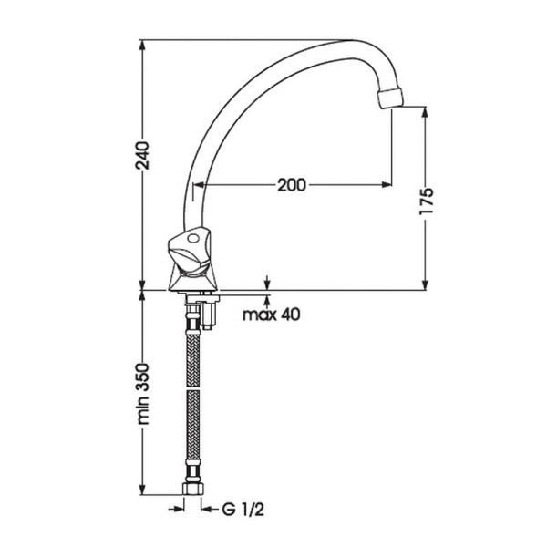 Смеситель для кухни Melodia Dinatro Rus (MDV40105R)