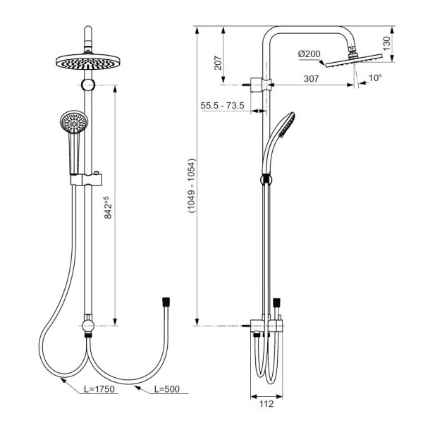 Душевая гарнитура Ideal Standard Eco Evo хром (A6943AA)