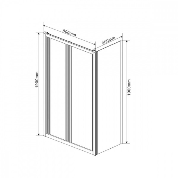 Душевой уголок Vincea Garda 800х900х1900 стекло шиншилла, профиль хром (VSR-1G9080CH)