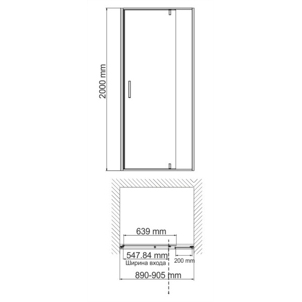 Душевая дверь WasserKraft Neime 90*200 стекло прозрачное, профиль белый (19P04) Душевая дверь WasserKraft Neime 90*200 стекло прозрачное, профиль белый (19P04)