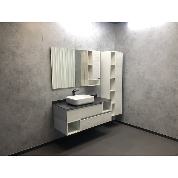 Пенал подвесной Comforty Прага 450x400x1600 дуб белый (00004136272)