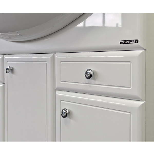 Тумба напольная Comforty Палермо 990x880x520 белый глянцевый с раковиной (00-00001555)