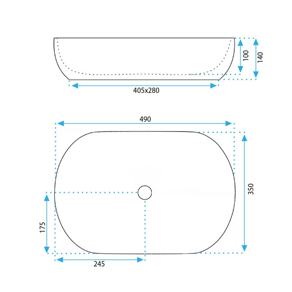 Раковина накладная REA Lisa 49x38,5x14 белая (REA-U6022)