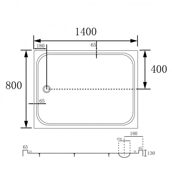 Душевой поддон Abber 140x130x80 белый (AD3C148)