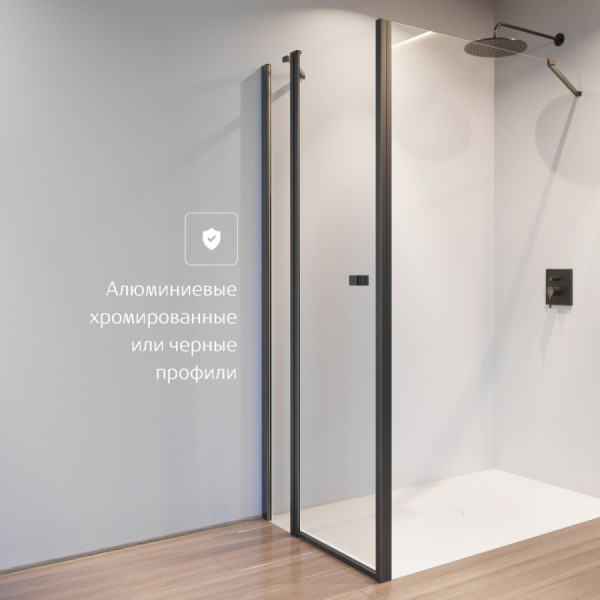 Душевое ограждение Roca Capital 90x195 стекло прозрачное, профиль черный (7.M440.9.016.M)