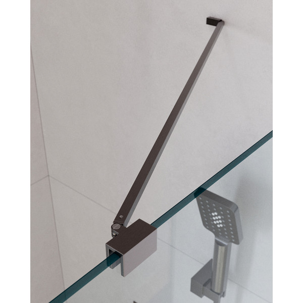 Душевой уголок Cezares Slider 80x100x195 стекло прозрачное, профиль оружейная сталь (SLIDER-AH-1-100-80/90-C-GM)