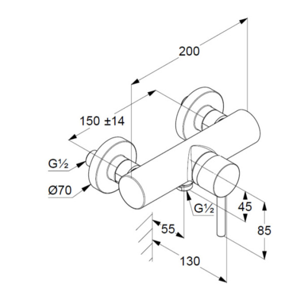 Смеситель для душа Kludi Bozz черный (388313976)