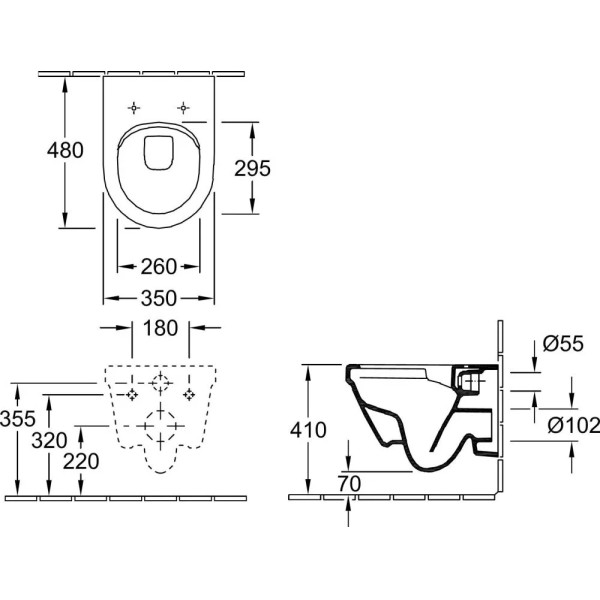 Унитаз подвесной Villeroy & Boch Architectura белый DirectFlush сиденье soft-close быстросъемное (4687HR01)