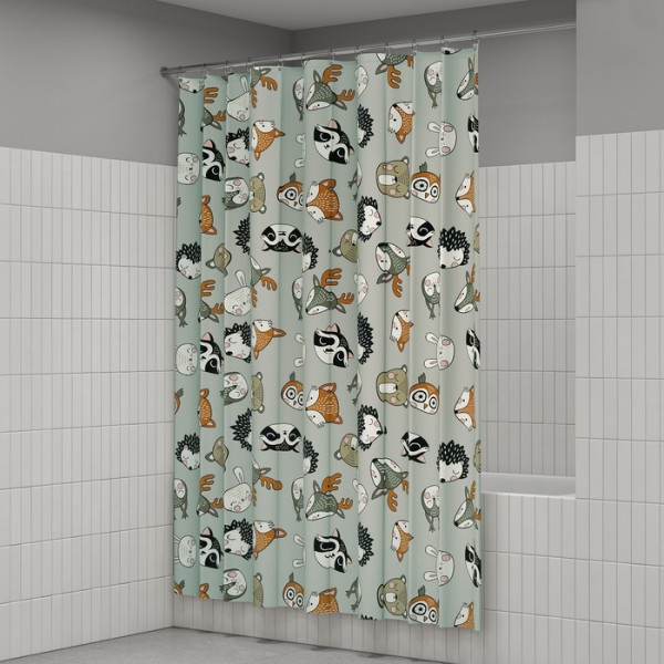 Шторка для ванны текстиль Iddis 200x180 полиэстер с рисунком (BA02P18i11)