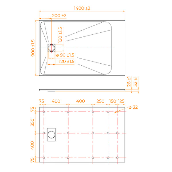 Душевой поддон RGW TSS-W 90x140 белый (553502914-01) Душевой поддон RGW TSS-W 90x140 белый (553502914-01)