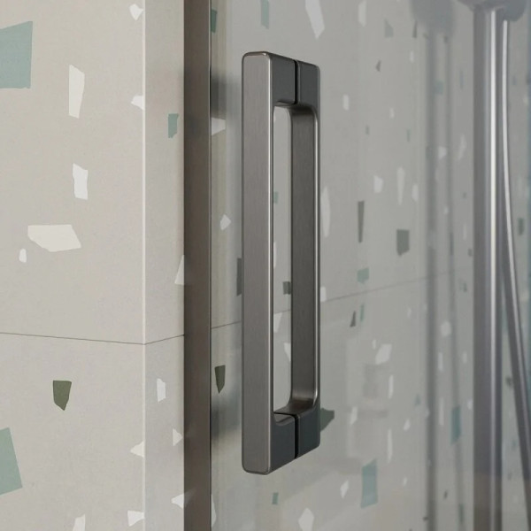 Душевая шторка для ванны Cezares Tandem-Soft 180x145 стекло прозрачное, профиль оружейная сталь (TANDEM-SOFT-VF-2-180/145-C-GM-IV)