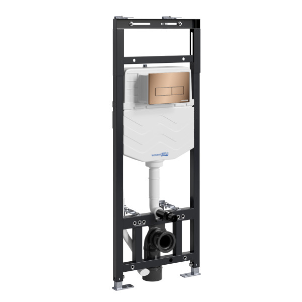 Инсталляция для унитаза WasserKRAFT Alme с клавишей смыва золото розовое (15TLT.010.ME.RG03)