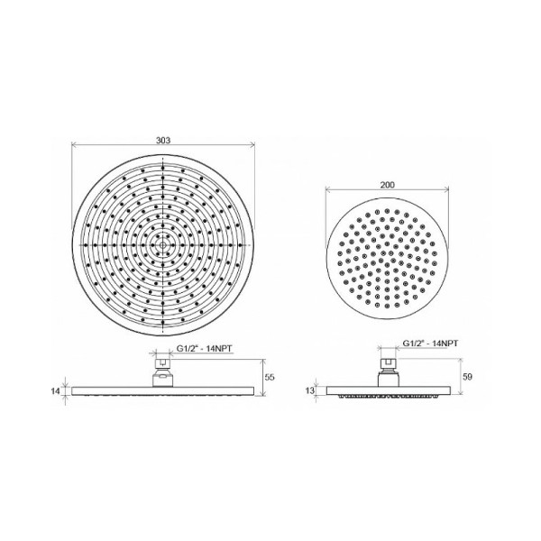 Верхний душ Ravak 980.00 300 хром (X07P111)