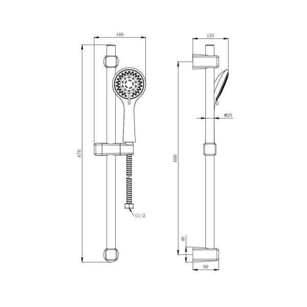 Душевой гарнитур Aquanika Basic хром (AQB01CR) Душевой гарнитур Aquanika Basic хром (AQB01CR)