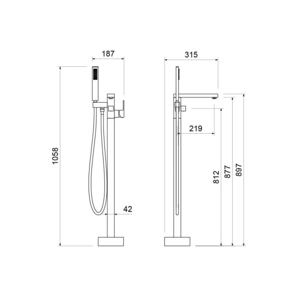 Смеситель напольный Aquatek Либра хром (AQ1645CR) Смеситель напольный Aquatek Либра хром (AQ1645CR)