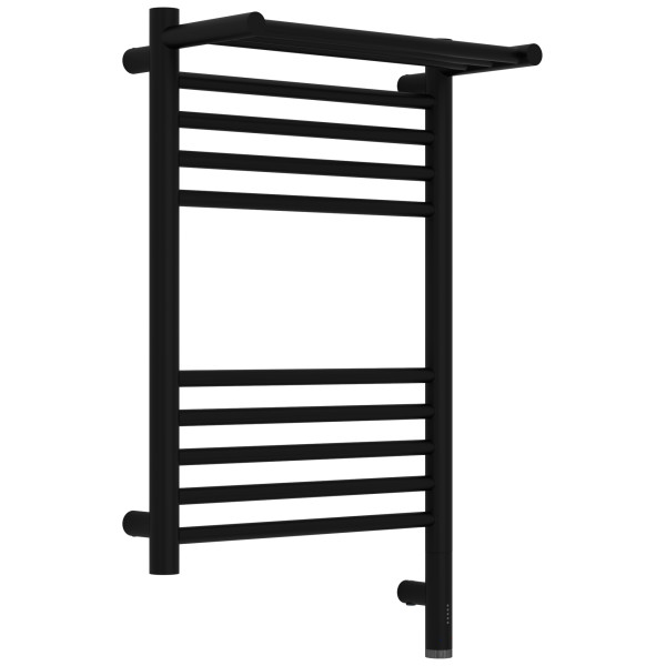 Полотенцесушитель электрический Сунержа Богема 3.1 600x400 с полочкой провод справа матовый чёрный (31-6007-6040)