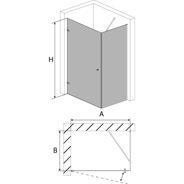 Душевой уголок Avek Passat A 90*90 стекло прозрачное, профиль хром (10661)