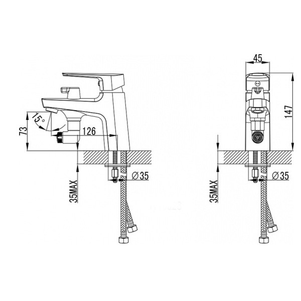 Смеситель для ванны и душа SMARTsant Инлайн (SM103509AA)