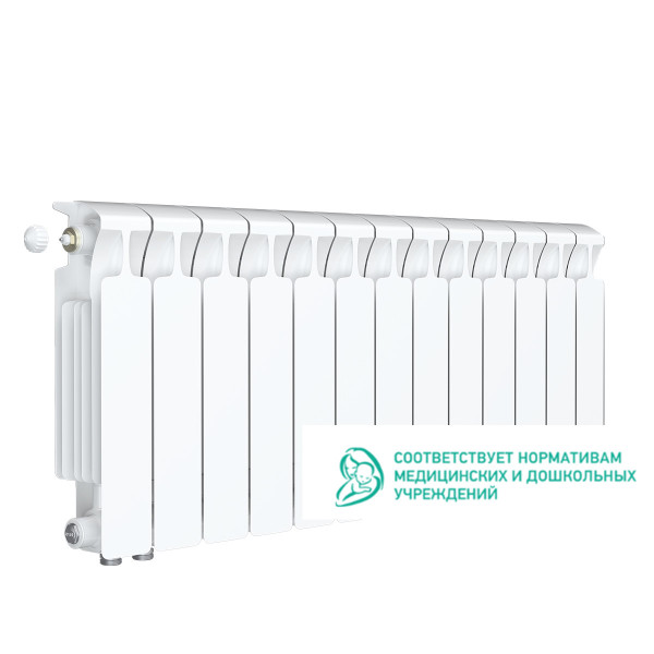 Радиатор биметаллический Rifar Monolit Ventil L 350 (13 секций, НП лев подкл. 50 мм.) (RM35013VL)