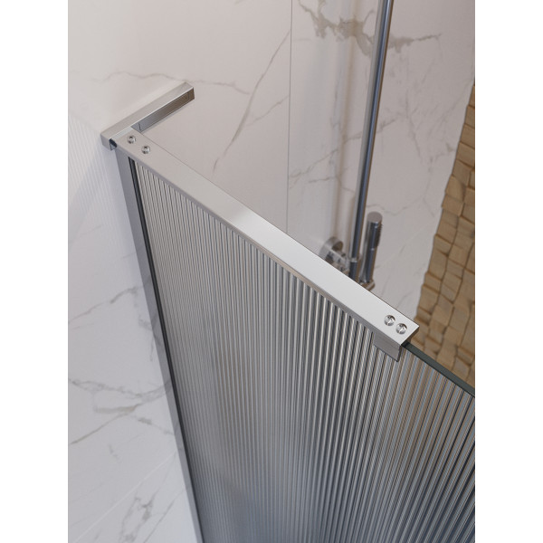 Душевое ограждение BelBagno Uno 90x200 стекло рифленое, профиль хром глянцевый (UNO-L-1-TB-90-FL-Cr)