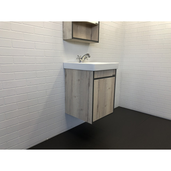 Тумба подвесная с раковиной Comforty Вена 450x450x620 дуб дымчатый (00-00006653)