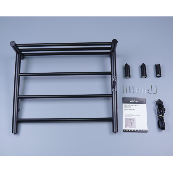 Полотенцесушитель электрический Abber Standard 600x500 черный матовый (AH4614MB) Полотенцесушитель электрический Abber Standard 600x500 черный матовый (AH4614MB)