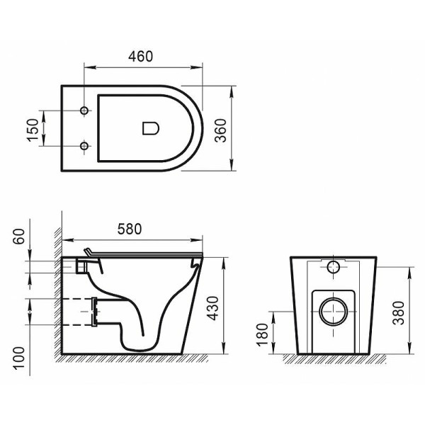 Чаша приставного унитаза BelBagno Flay-R (BB1003CBR) Чаша приставного унитаза BelBagno Flay-R (BB1003CBR)