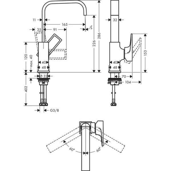 Смеситель для раковины Hansgrohe Metropol хром (74511000)