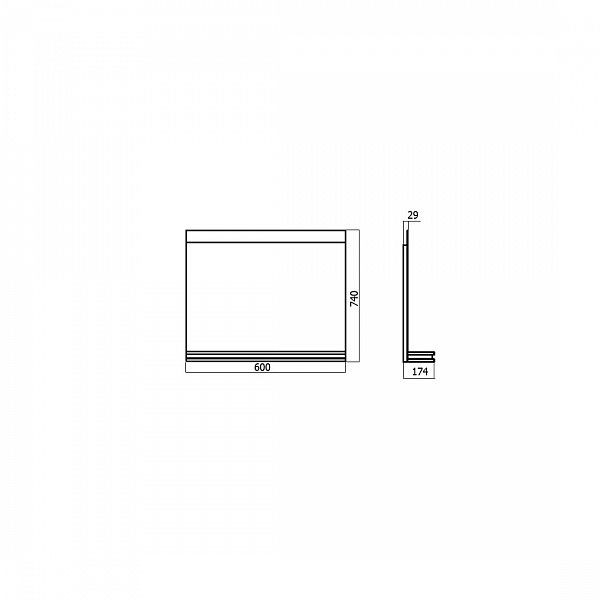Зеркало BandHours Torres 600х174х740 с подсветкой и полкой (Tr600.11 01)