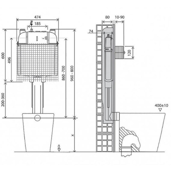 Бачок для инсталляции BelBagno (BB025-CS)