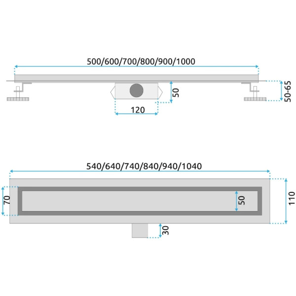 Лоток душевой Rea Neox 700 chrom матовый хром (REA-G2502)