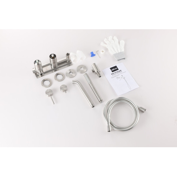 Смеситель для ванны и душа Abber Wasser Kreis 316 сталь брашированная (AF8130BST)