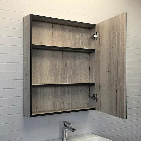 Шкаф зеркальный Comforty Вена 700x150x800 дуб дымчатый (00-00009272)