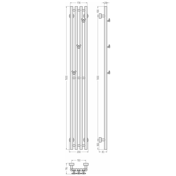 Полотенцесушитель водяной Сунержа Кантата 1500х150 матовый черный (31-0446-1515) Полотенцесушитель водяной Сунержа Кантата 1500х150 матовый черный (31-0446-1515)