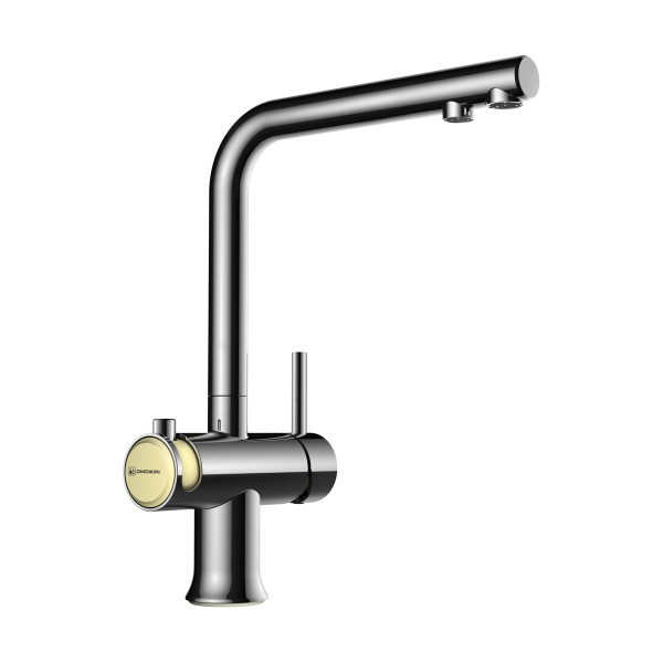 Смеситель для кухни Omoikiri Hotaru-C-BE хром/бежевые вставки на ручках (4994052)