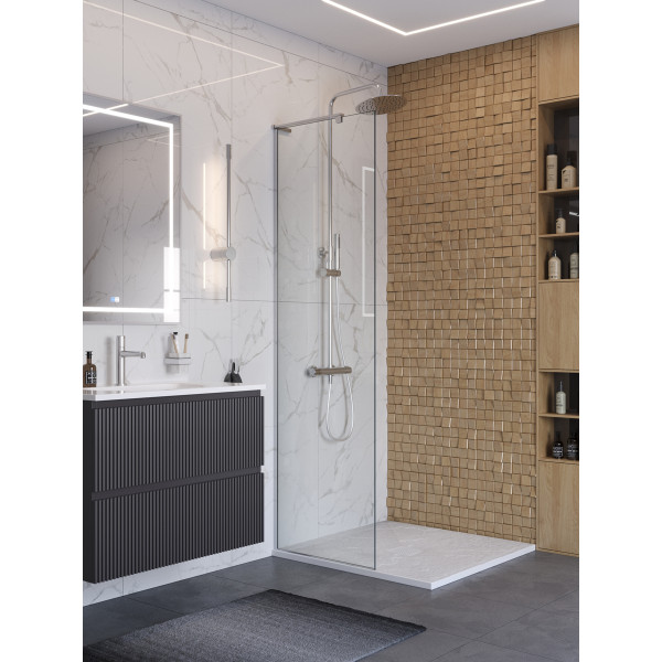 Душевое ограждение BelBagno Uno 60x200 стекло прозрачное, профиль хром глянцевый (UNO-L-1-TB-60-C-Cr) Душевое ограждение BelBagno Uno 60x200 стекло прозрачное, профиль хром глянцевый (UNO-L-1-TB-60-C-Cr)