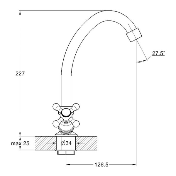 Смеситель для кухни G.lauf хром (JML4-A605)