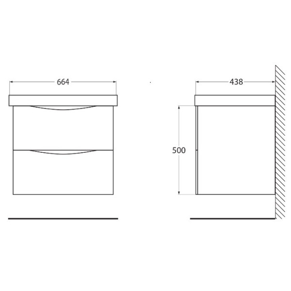 Тумба подвесная BelBagno Marino-CER 70 Rovere Bianco (MARINO-CER-700-2C-SO-WO-P)