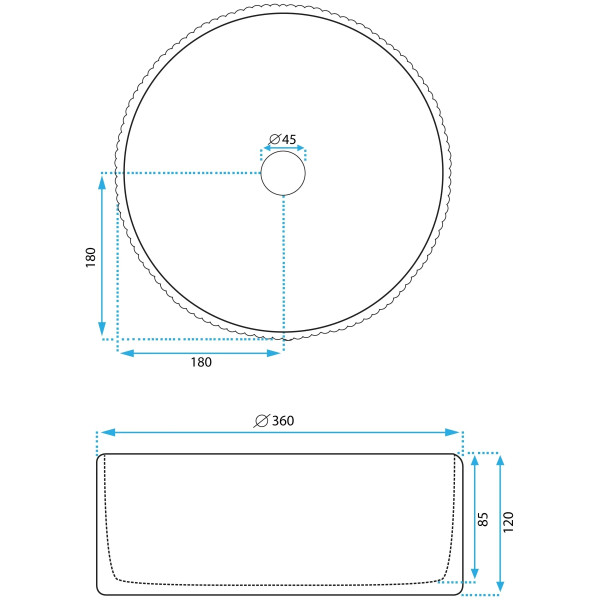 Раковина накладная REA Selina 36x36x12 белая (REA-U6945)
