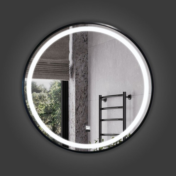 Зеркало Comforty Лея 600x600x31 черный глянцевый (00-00019344)