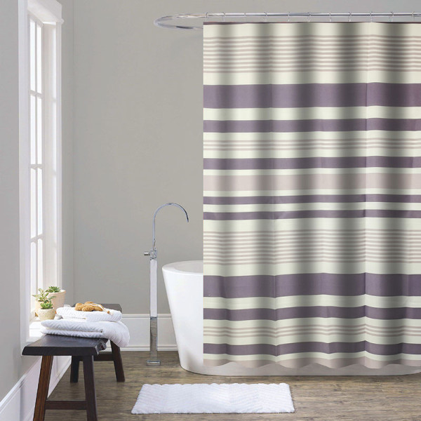 Шторка для ванны текстильная Melodia 180х2000 Лиловые полоски (MZ-175) Шторка для ванны текстильная Melodia 180х2000 Лиловые полоски (MZ-175)