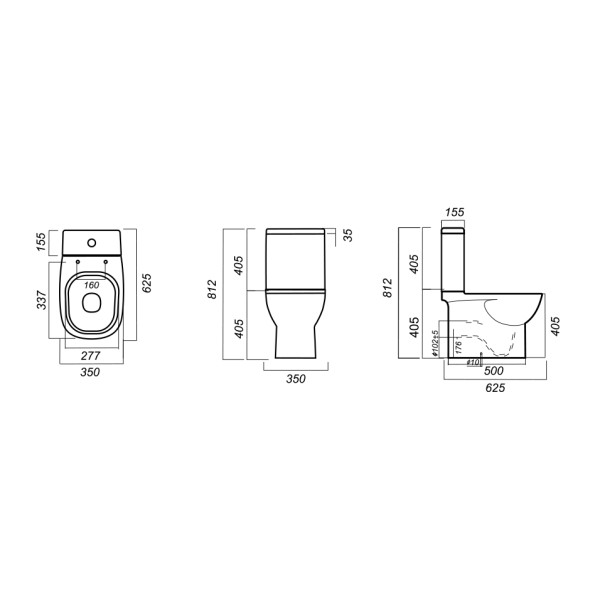 Унитаз-компакт Sanita Luxe Quadro (QDRSLCC01040522)