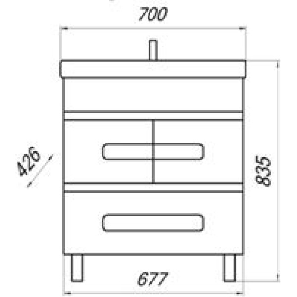 Тумба напольная Melodia Модерн 70 DB1 (Фостер 70) 67,7x80 белая Glass (MFR79479WT)