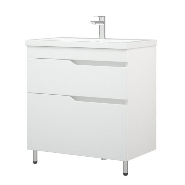 Тумба напольная Melodia Лотос 70 (Фостер/Como 70) 2 ящика белая (MFR80030WT)