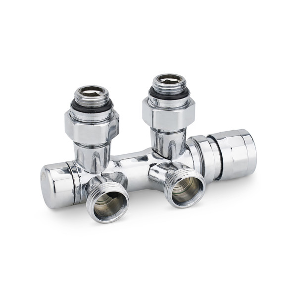 Фитинг двойной термостатический 1/2"х3/4"(18)ЕК универсальный Varmega VMDV25 (хром) (VMDV25-400415)