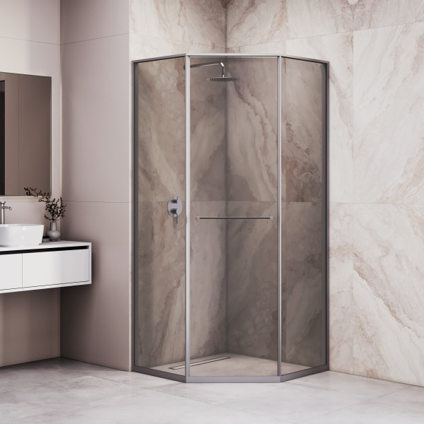 Душевой уголок RGW 90x90x200 стекло тонированное, профиль серый (33328299-310R)