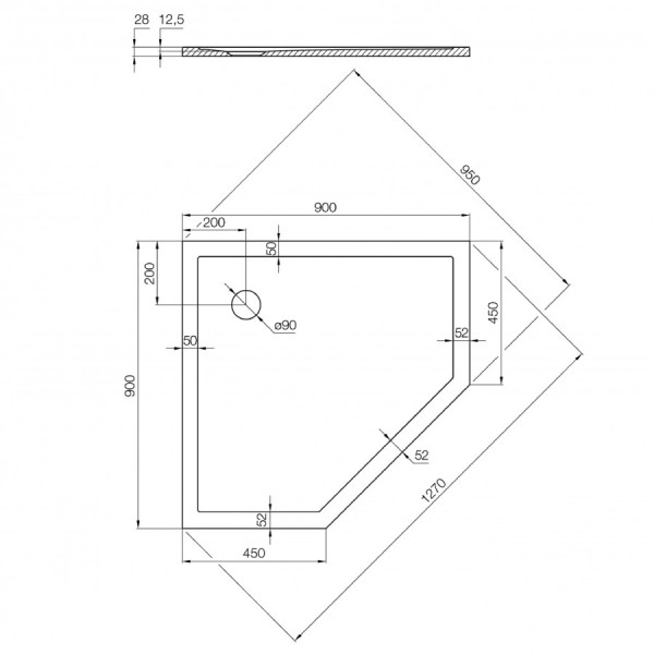 Душевой поддон Aquaton Калифорния 90x90x3,6 белый (1.A739.7.3,6C.A01.0)