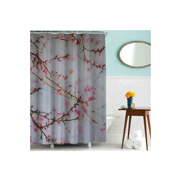Шторка для ванны текстильная Melodia 180х180 см Цветущие ветви (MZ-83) Шторка для ванны текстильная Melodia 180х180 см Цветущие ветви (MZ-83)